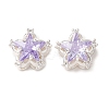 Brass Micro Pave Lilac Cubic Zirconia Beads CU-CBAEC99-28S-1