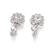 Brass Micro Pave Clear Cubic Zirconia Ice Pick Pinch Bails ZIRC-L093-28-2