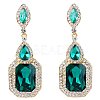 Brass Rhinestone Dangle Stud Earrings FS-WG9D6B6-04-1