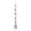AB Color Plated Crystal Teardrop Big Pendant Decorations HJEW-G019-03B-2