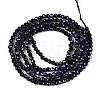 AB Color Plated Natural Black Spinel Beads Strands G-T144-A07-03-2