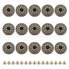 15Pcs 1-Hole Alloy & Plastic Beads Buttons BUTT-HY0001-11B-1