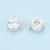 925 Sterling Silver Micro Pave Clear Cubic Zirconia Charms STER-N017-17C-S-3