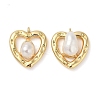 Brass Pave Natural Freshwater Pearl Pendants KK-U045-18G-1