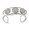 Non-Tarnish 304 Stainless Steel Wide Textured Open Cuff Bangles BJEW-Q348-05P-02-3