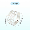 4Pcs Leaf Iron Cuff Bangles BJEW-SP0001-15P-2