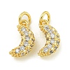 Rack Plating Brass Micro Pave Clear Cubic Zirconia Charms KK-Z067-23G-08-1