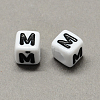 Large Hole Acrylic Letter European Beads SACR-Q103-7mm-01M-2
