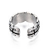 Chunky Square Alloy Open Cuff Ring for Men Women RJEW-T009-44AS-2