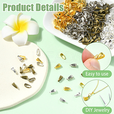 200Pcs Iron Snap on Bails IFIN-YW0003-74G-1