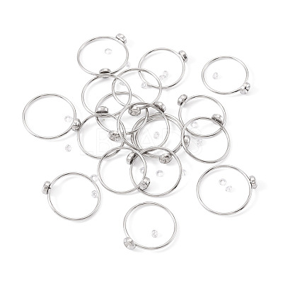 18Pcs 304 Stainless Steel Finger Ring Rhinestone Settings STAS-TA0005-86P-1