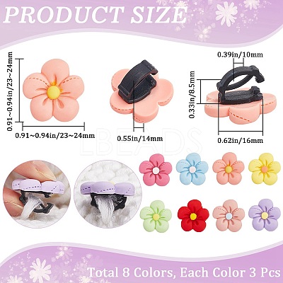 24Pcs 8 Colors Resin Shoe Decorations DIY-CP0010-15-1