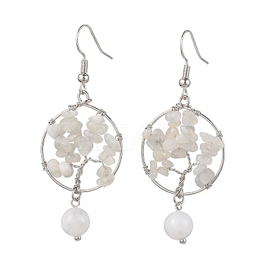 Natural Gemstone Dangle Earrings EJEW-JE05747-1