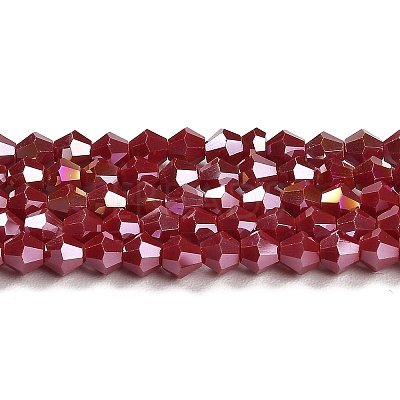 Opaque Solid Color Electroplate Glass Beads Strands LS-EGLA-A039-P4mm-B01-1