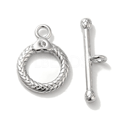 Brass Toggle Clasp Rhinestone Settings KK-H455-55P-1