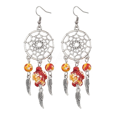 5Pairs 5 Colors Alloy & Synthetic Turquoise Chandelier Earrings EJEW-JE06339-01-1