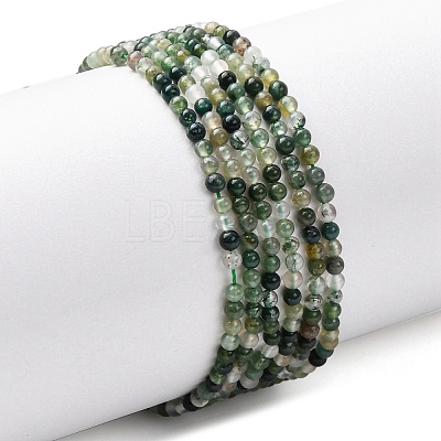 Natural Moss Agate Beads Strands G-Z116-A05-2mm-1