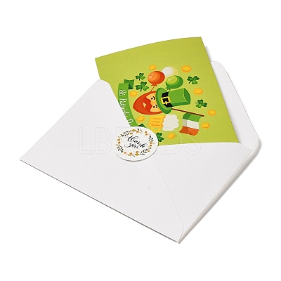 Saint Patrick's Day Rectangle Paper Greeting Card AJEW-D060-01C-1