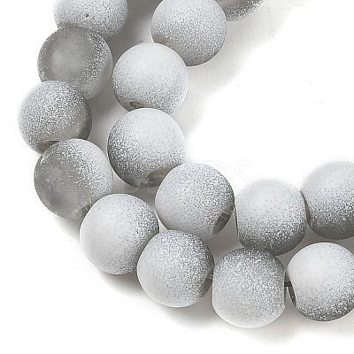 Frosted Crackle Glass Beads X1-GLAA-U001-6mm-M06-1