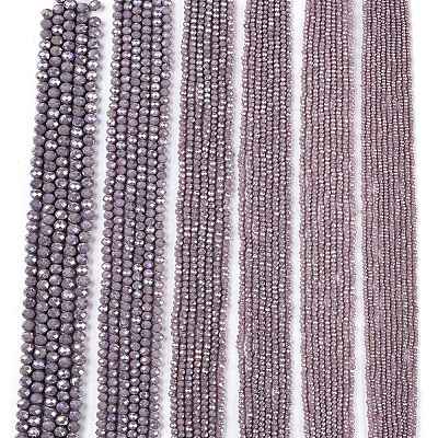 Electroplate Glass Beads Strands EGLA-A044-P1mm-B13-1