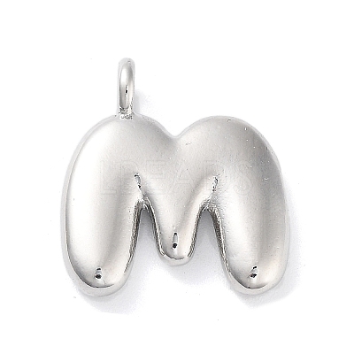 Rack Plating Brass Balloon Letter Pendants KK-C050-01P-M-1