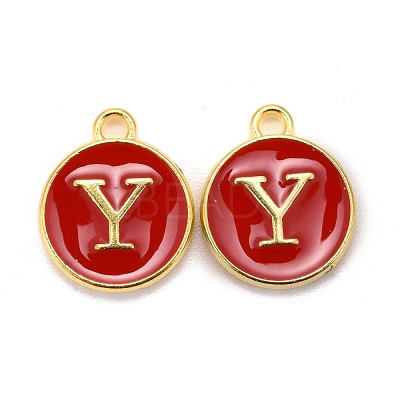 Golden Plated Alloy Enamel Charms X-ENAM-S118-03Y-1