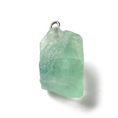 Raw Rough Natural Green Fluorite Pendants G-A028-01C-1