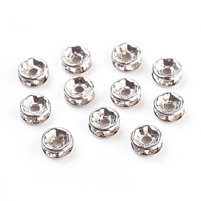 Brass Rhinestone Spacer Beads X-RB-A014-Z6mm-01P-1