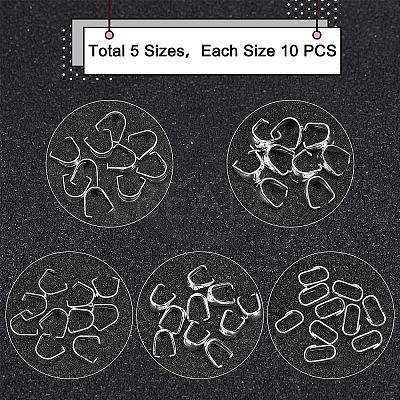 304 Stainless Steel Snap On Bails STAS-UN0016-52S-1