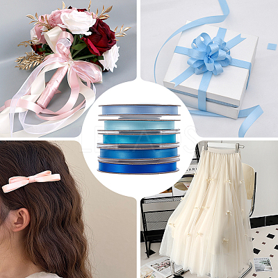 5 Rolls Single Face Polyester Satin Ribbon SRIB-CY0001-38A-1