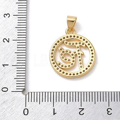 Brass Micro Pave Clear Cubic Zirconia Pendants KK-L268-019G-04-1
