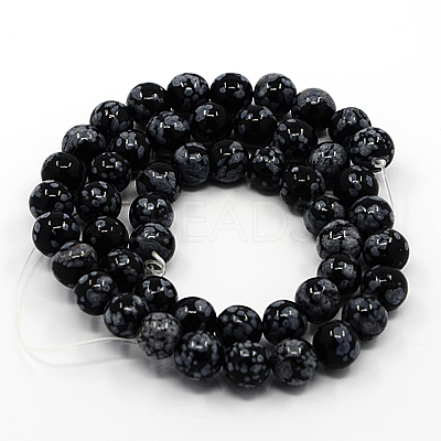 Natural Snowflake Obsidian Beads Strands X-G-G515-4mm-01-1