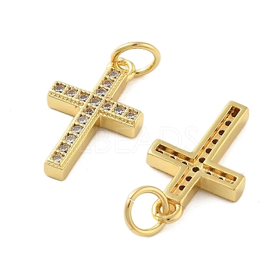 Brass Micro Pave Cubic Zirconia Pendants X1-KK-C092-21B-G-1