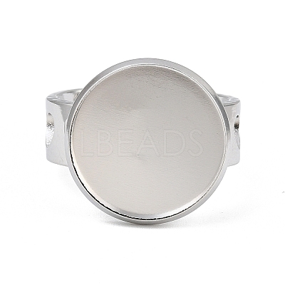 Hollow Heart 304 Stainless Steel Cuff Ring Components SA-CBA82C8-02E-P-1