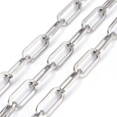 Tarnish Resistant 304 Stainless Steel Paperclip Chains CHS-F011-01B-P-1