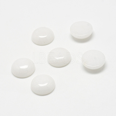Natural White Jade Gemstone Cabochons G-T020-8mm-04-1