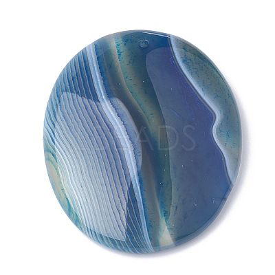 Dyed Natural Striped Agate/Banded Agate Pendants G-S280-03-1