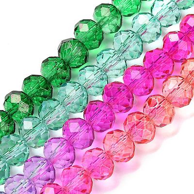 Transparent Painted Glass Beads Strands DGLA-A034-T6mm-A03-1
