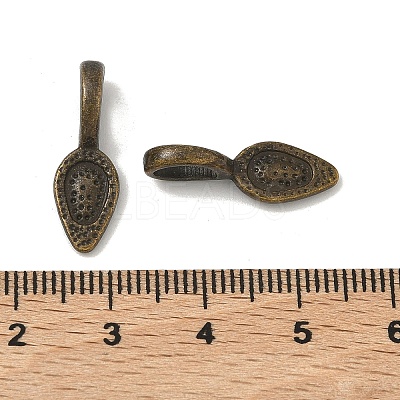 Tibetan Style Alloy Glue-on Flat Pad Bails TIBEP-Q064-183AB-NR-1
