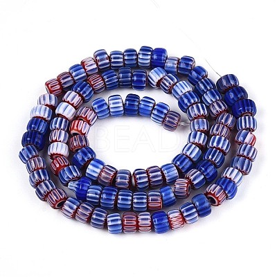 Handmade Millefiori Glass Chevron Beads Strands LAMP-T021-27A-03-1
