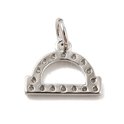 Brass Micro Pave Cubic Zirconia Charms KK-E077-02P-04-1