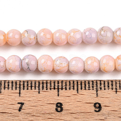 Baking Paint Glass Beads Strands DGLA-N003-4mm-C01-1