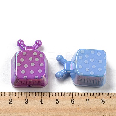 UV Plating Opaque Acrylic Beads X-OACR-E031-07-1