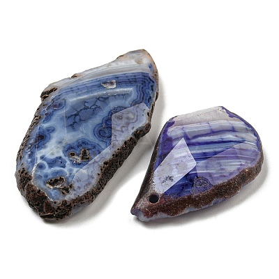 Dyed Natural Druzy Agate Pendants G-G123-06-1
