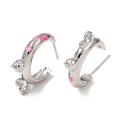 Brass Enamel Stud Earrings KK-CBA8324-23P-02-1