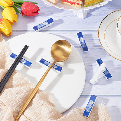 Porcelain Chopsticks Rest Dinner Spoon Stand Knife Fork Holder DIY-WH0270-064-1