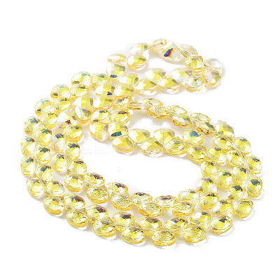 Electroplate Glass Beads Strands X-EGLA-A036-11A-FP01-1