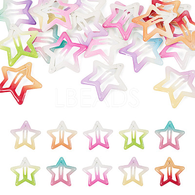 20Pcs Iron Enamel Snap Hair Clips PHAR-TADJ0001-08-1