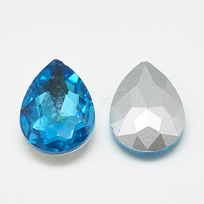 Pointed Back Glass Rhinestone Cabochons RGLA-T081-10x14mm-12-1