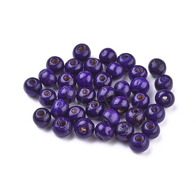 Dyed Natural Wood Beads WOOD-Q006-8mm-12-LF-1